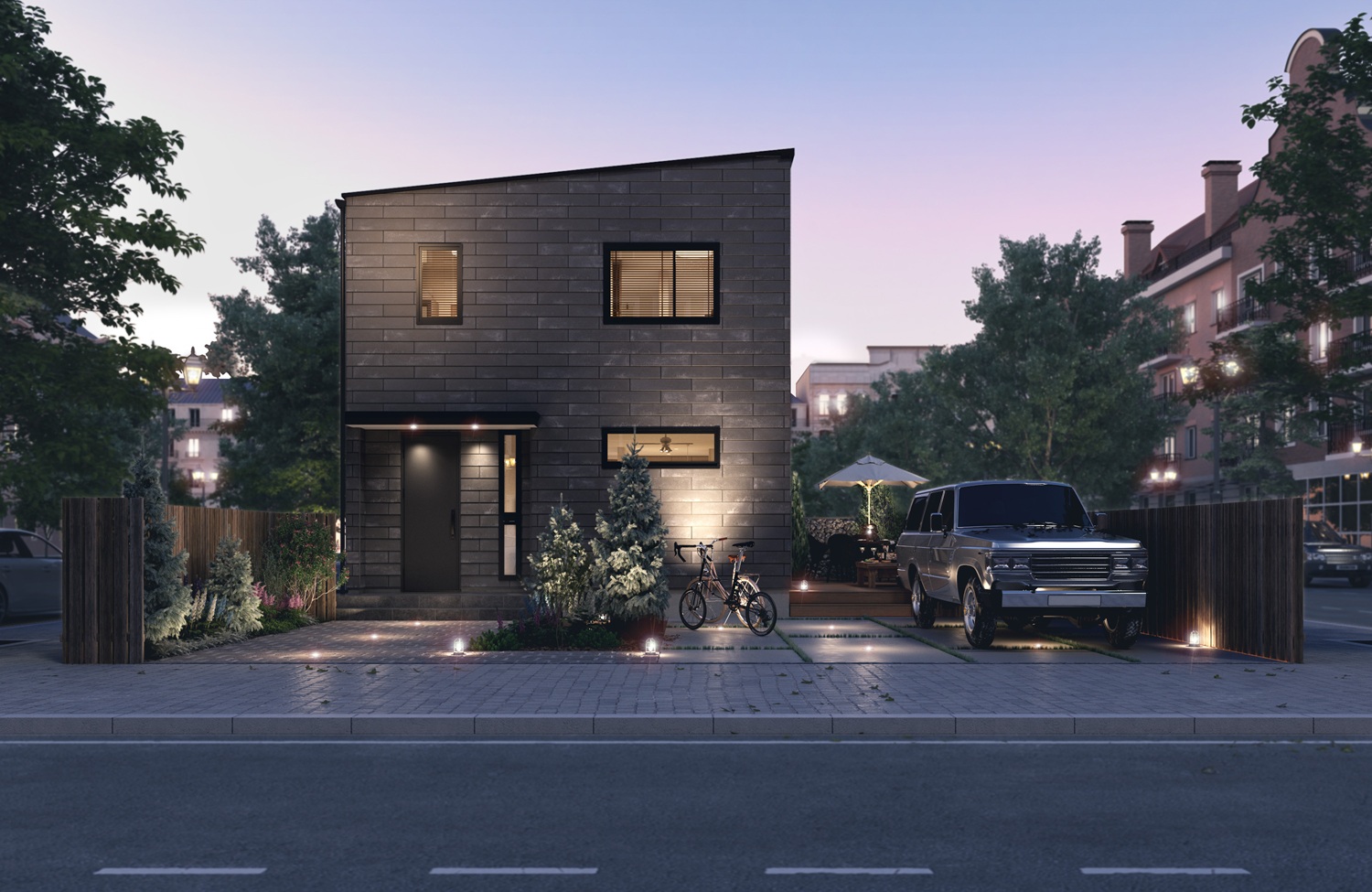 Aシリーズの2階建て住宅の外観